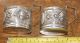 Vintage Pair Silver Plated Cup Holders French? Baccus Heads Fancy Pattern Around Other Antique Silverplate photo 3