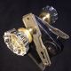 Vintage Fluted Clear Glass Door Knobs Lockset With Key,  Brass Art Deco Plates Door Knobs & Handles photo 2