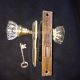 Vintage Fluted Clear Glass Door Knobs Lockset With Key,  Brass Art Deco Plates Door Knobs & Handles photo 3