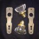 Vintage Fluted Clear Glass Door Knobs Lockset With Key,  Brass Art Deco Plates Door Knobs & Handles photo 6
