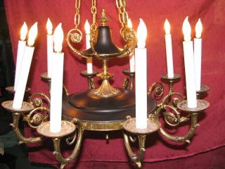 Vintage French Empire Chandelier 10 Arms Lights 24 