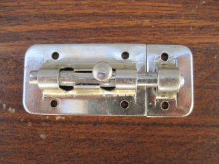 Small Vintage Slide Bolt,  Door Cupboard Or Cabinet Latch,  Old But photo