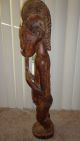 Antique African Baule Tribe Carved Wood Statue Sculpture Figure Man With Beard Sculptures & Statues photo 1