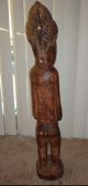 Antique African Baule Tribe Carved Wood Statue Sculpture Figure Man With Beard Sculptures & Statues photo 2