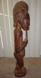 Antique African Baule Tribe Carved Wood Statue Sculpture Figure Man With Beard Sculptures & Statues photo 3