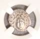 188 - 84 Bc Caria,  Rhodes Helios / Rose Ancient Greek Silver Hemidrachm Ngc Au Greek photo 2