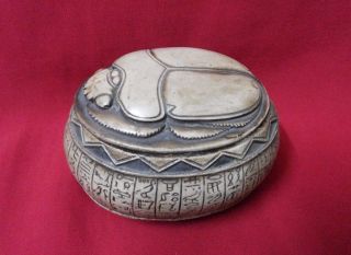 Ancient Egyptian Brown Coffin Of Scarab photo