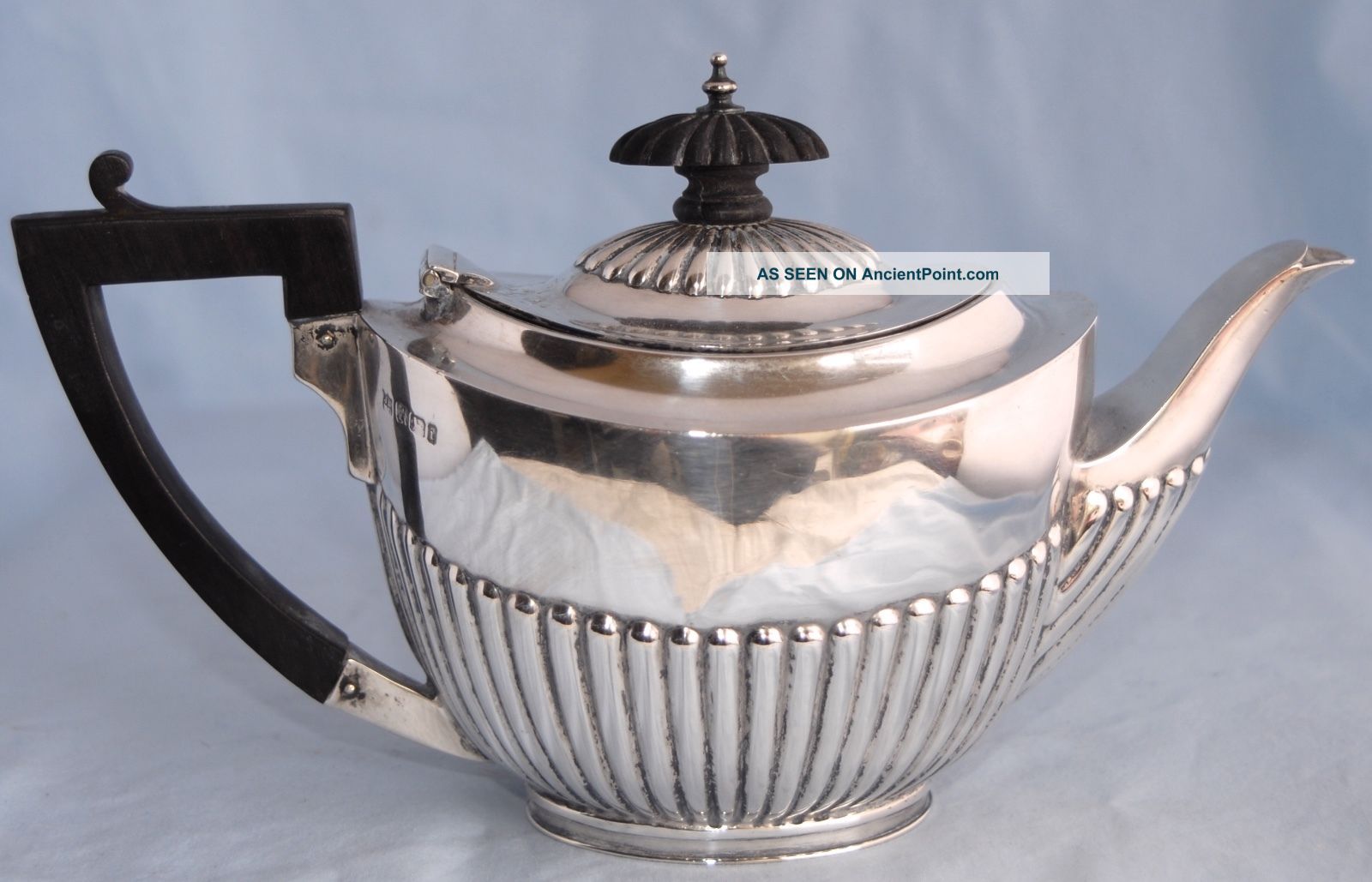 Victorian Half Fluted Sterling Silver Tea Pot James Deakin 1901 Sterling Silver (.925) photo