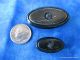 1247 – Two Stunning Mother - Daughter Antique Celluloid Oval Buttons W Pad Backs Buttons photo 3
