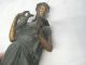 Antique 12 Inch 2 1/2 Pound Statue Lady With Chalice Pouring In Cup Metalware photo 1
