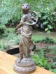 Antique Victorian Bronze Statue Roman Goddess Beauty Woman 11 Ins.  C1880 - 90s Art Metalware photo 3