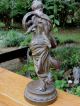 Antique Victorian Bronze Statue Roman Goddess Beauty Woman 11 Ins.  C1880 - 90s Art Metalware photo 8