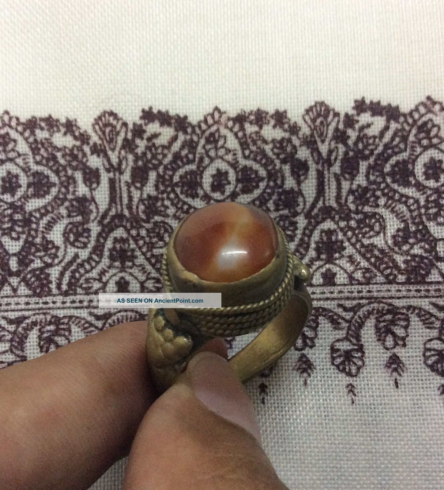 1900 Men ' S Islamic Agate Ring Vintage Aqiq Old Afghan Antique Middle East Gift Islamic photo