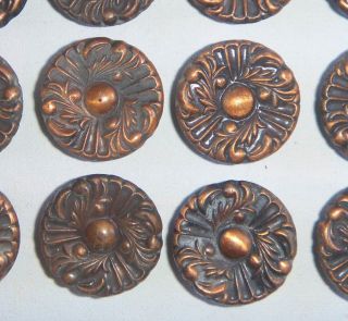 4 Vintage Orntate Copper Drawer Knobs Handles Pulls photo