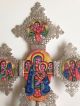 Ethiopia: Large Ethiopian Processional Coptic Handpainted Cross With 8 Icons. Other African Antiques photo 1