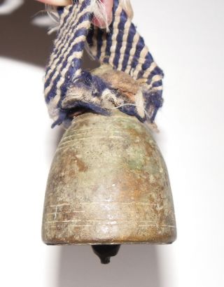 Handmade Antique Cow Bronze Bell With Strap photo
