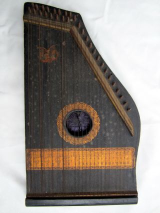 Antique 1894 Guitar Zither Mandolin Vtg Lap Harp Autoharp No.  2 U.  S.  A.  