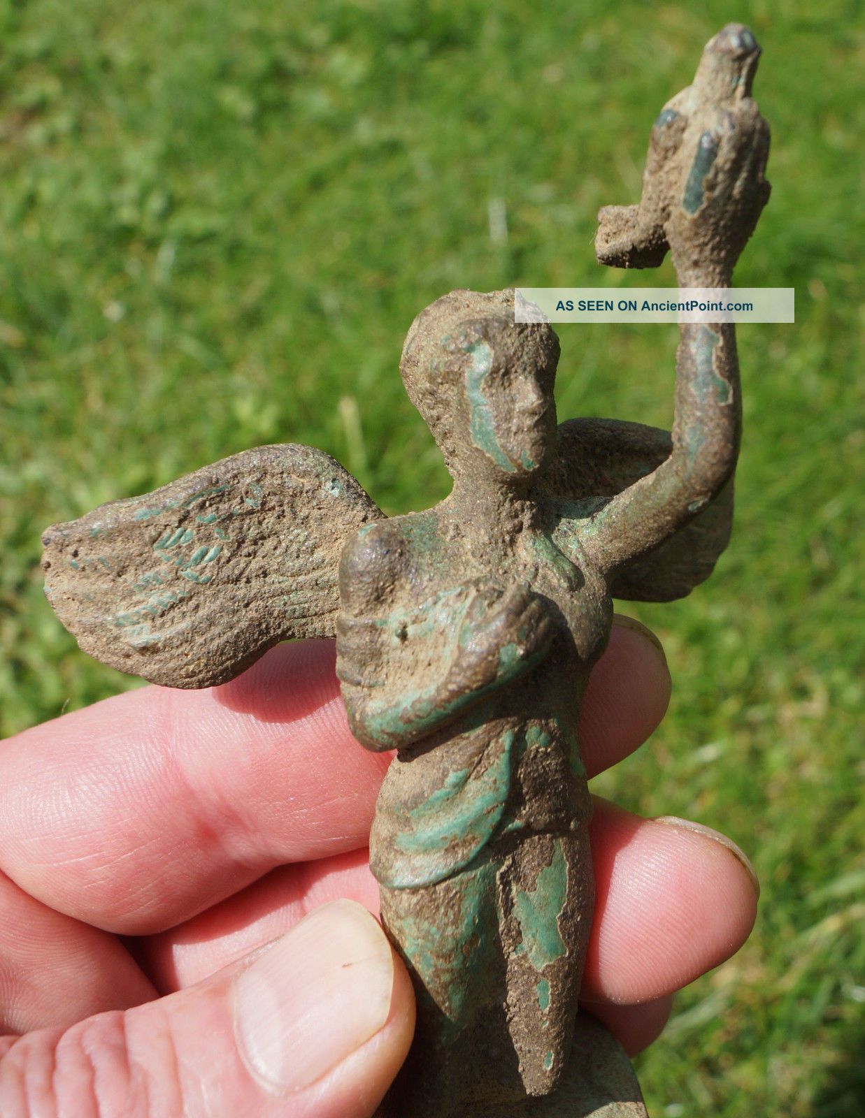 Large Bronze Roman Style Statue Statuette.  Undated Metal Detecting Find. Roman photo