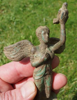 Large Bronze Roman Style Statue Statuette.  Undated Metal Detecting Find. photo