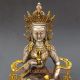 Vintage Tibet Silver Copper Gilt Tibetan Buddhism Statue - - White Tara Buddha Other Chinese Antiques photo 1