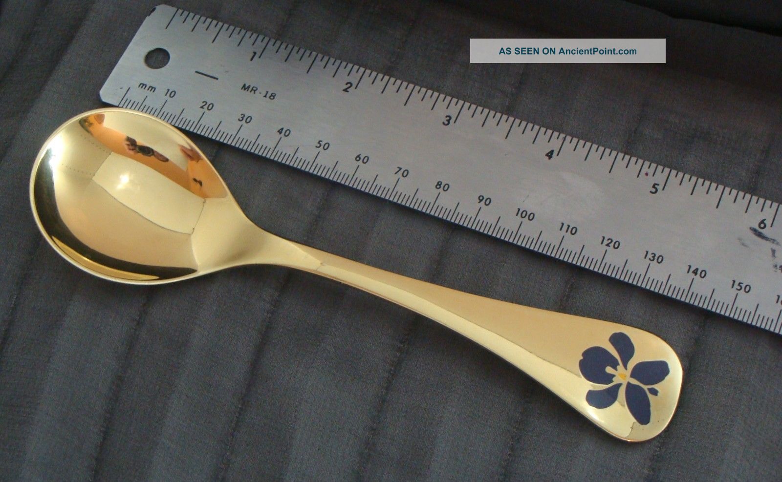 Vintage Georg Jensen 925 Sterling Silver Gold Plated Spoon Of The Year 1977 Scandinavia photo