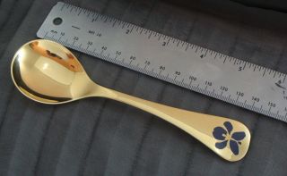 Vintage Georg Jensen 925 Sterling Silver Gold Plated Spoon Of The Year 1977 photo