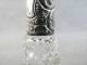 C1900 English Cut Glass Perfume Bottle & Powder Jar W/sterling Silver Fittings Bottles, Decanters & Flasks photo 5