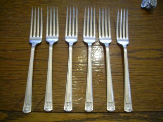 6 Holmes & Edwards 1923 Century Luncheon Forks Is Silverplate Flatware photo