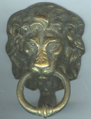 Vintage Brass Lions Head Door Knocker photo
