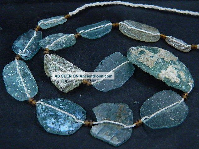 Ancient Roman Glass Fragments Beads Strand 200 Bc Be1105 Near Eastern photo