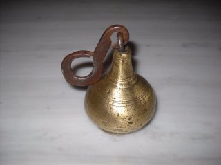 Vintage Antique Brass Lead Iron Pear Hanging Balance Scale Weight photo