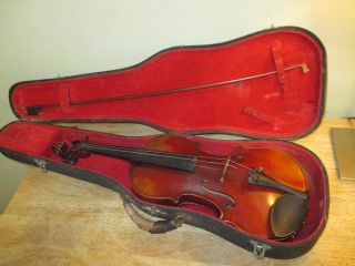 Signed Heinrich E Heberlein Jr Markneukirchen 1921 Violin 4/4 Size With Case photo