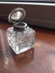 Antique Sterling Silver & Cut Glass Crystal Inkwell By J Sherwood & Sons,  1909 Pitchers & Jugs photo 1