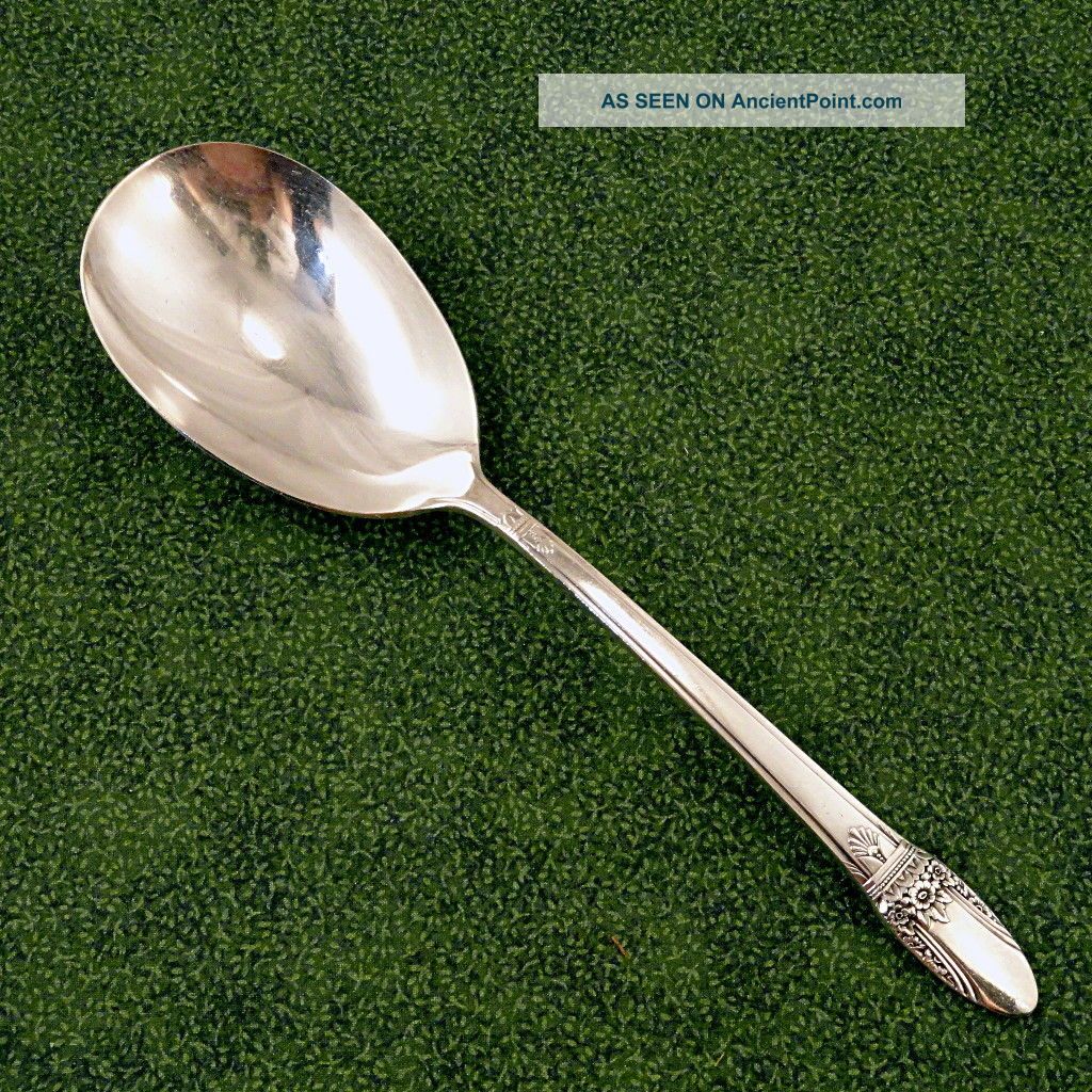 Large Bowl Casserole Serving Spoon 1847 Rogers First Love Vintage Silverplate Flatware & Silverware photo