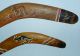 2 X Hand Painted Souvenir Boomerangs - Kangaroos Pacific Islands & Oceania photo 1