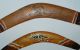 2 X Hand Painted Souvenir Boomerangs - Kangaroos Pacific Islands & Oceania photo 2