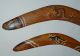 2 X Hand Painted Souvenir Boomerangs - Kangaroos Pacific Islands & Oceania photo 3