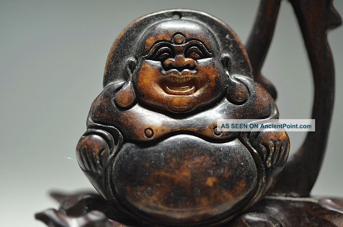 Delicate Chinese Old Jade Carved Buddha Pendant R Necklaces & Pendants photo