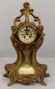 Large Rare Antique Gold Gilt Spelter Art Nouveau Women & Flowers Gilbert Clock Clocks photo 1