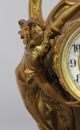 Large Rare Antique Gold Gilt Spelter Art Nouveau Women & Flowers Gilbert Clock Clocks photo 3