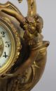 Large Rare Antique Gold Gilt Spelter Art Nouveau Women & Flowers Gilbert Clock Clocks photo 4