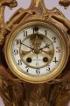 Large Rare Antique Gold Gilt Spelter Art Nouveau Women & Flowers Gilbert Clock Clocks photo 5