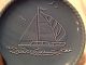 Nautical Collector Plate American Atelier Blue Stoneware Sailboat Dish Plate Plates & Chargers photo 3