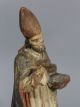 2 Antique 19thc Carved & Painted Wood Christian Santos Priest & Bishop Carvings Carved Figures photo 4