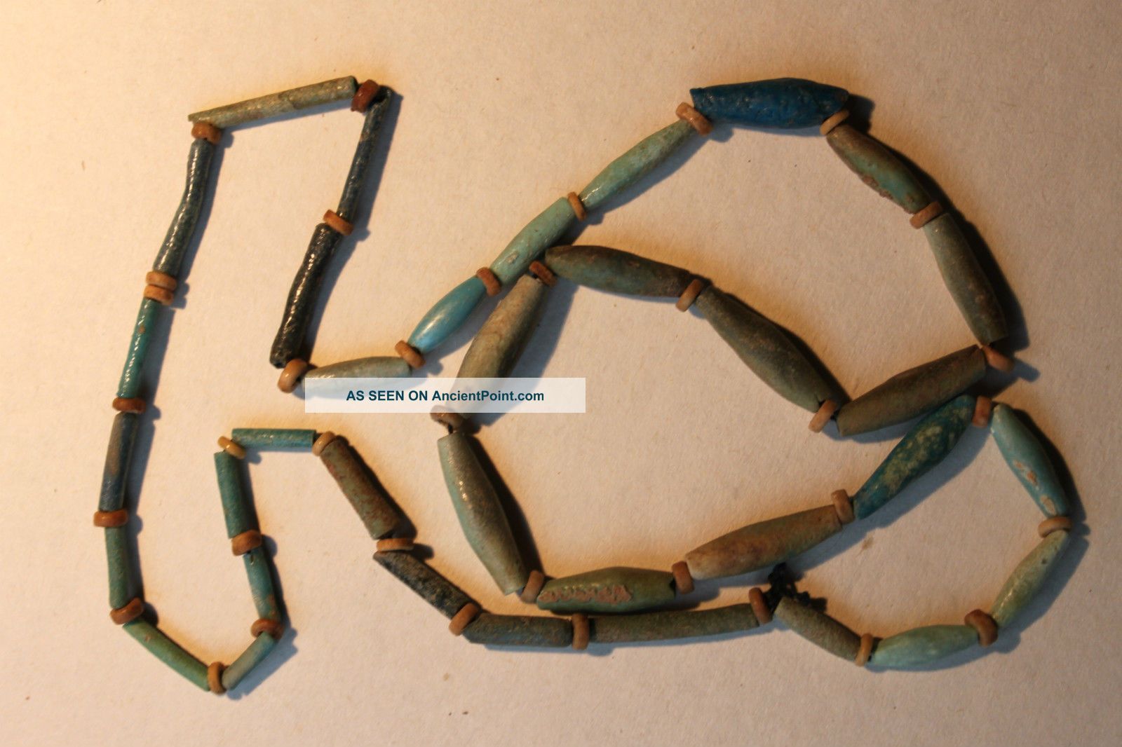Quality Egyptian Faience Blue Bead Necklace 30th Dynastyc.  360 Bc Necklaces Beads Egyptian photo