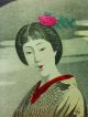 Women Japanese Lithograph Print Hand Colored Bijin - Ga Kimono Meiji 75 Prints photo 3