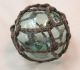 Vintage Japanese Glass Fishing Float With Full Net & Makers Mark (11) Fishing Nets & Floats photo 1