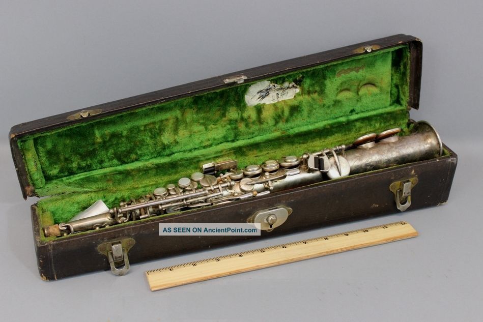 Rare Antique 1922 Buescher True Tone Sopranino Low Tone Silver Saxophone,  Nr Wind photo