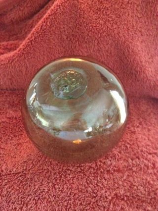 Vintage Clover Marked Made In Germany Glass Fishing Float Ball Maritime Green photo