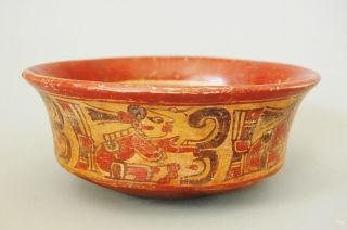 Mayan Precolumbian Potterybowl With Figures photo
